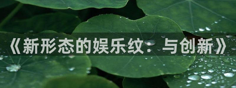 星亿娱乐电子游戏网页版：《新形态的娱乐纹：与创新》